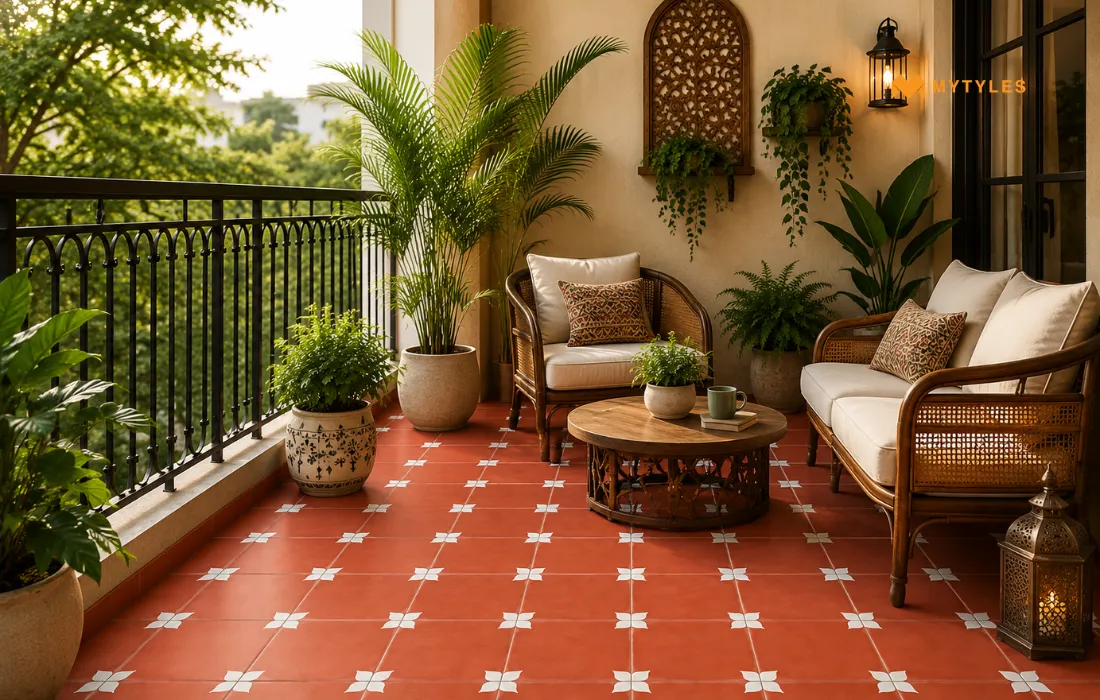 Moroccan tile in balcony